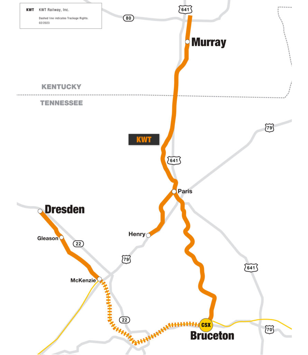 KWT railroad route map diagram 