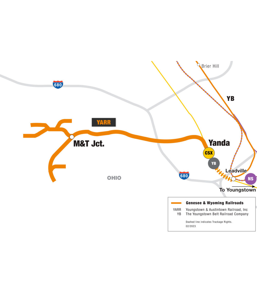 YARR railroad route map diagram
