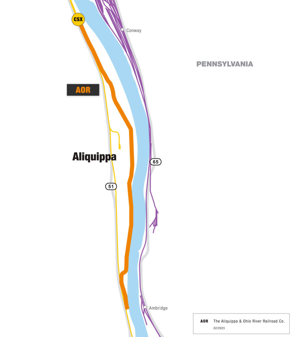 AOR railroad route map diagram