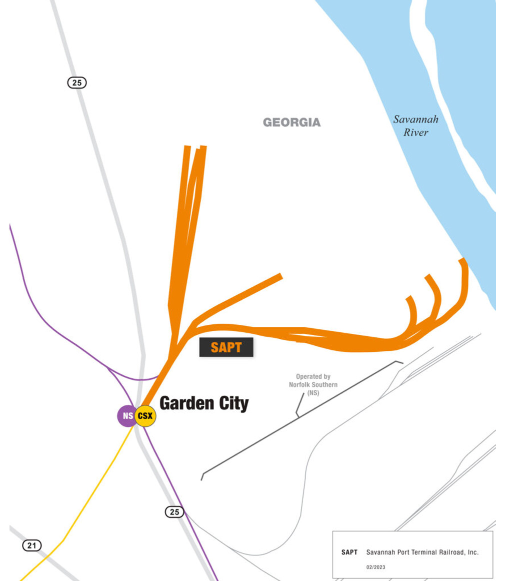 SAPT railroad route map diagram 