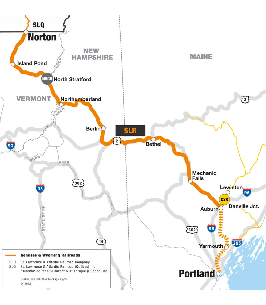 SLR railroad route map diagram