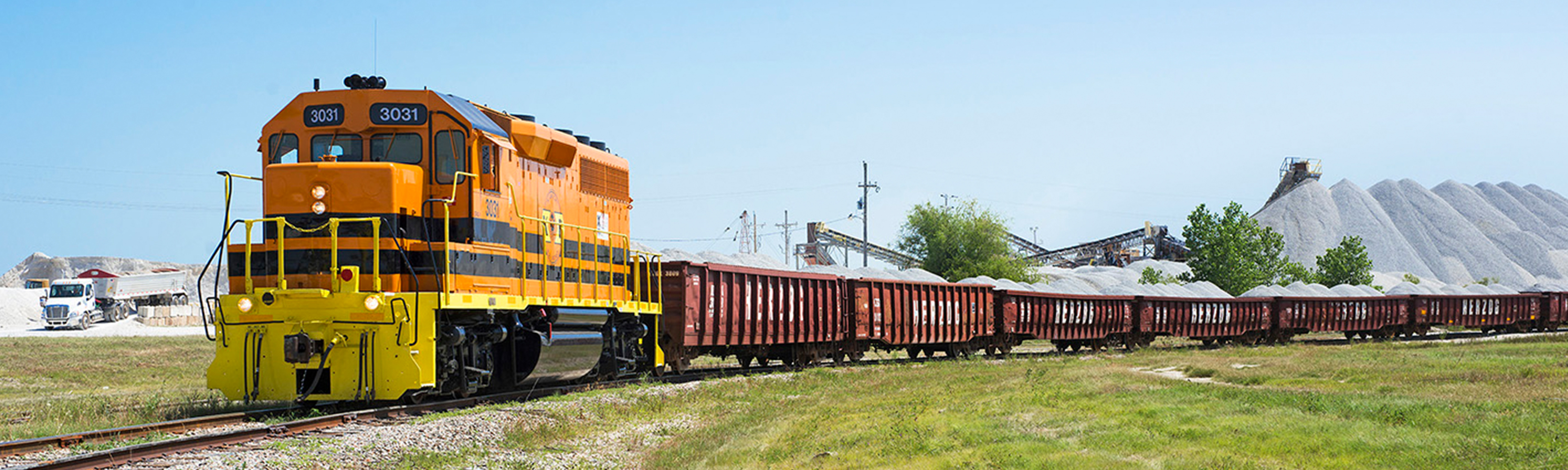Train pulling freight cars 