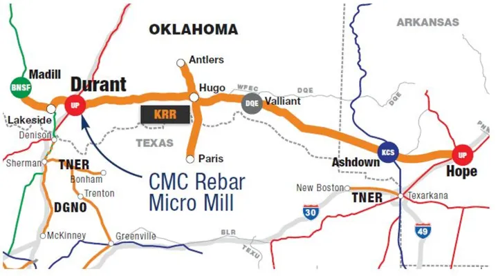 KRR railroad route map
