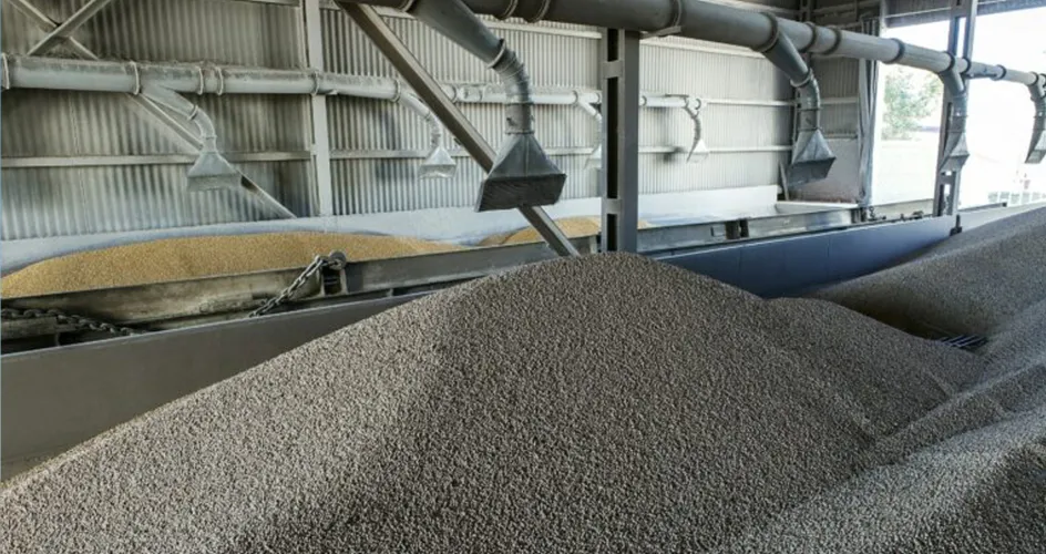 Large mound of animal feed