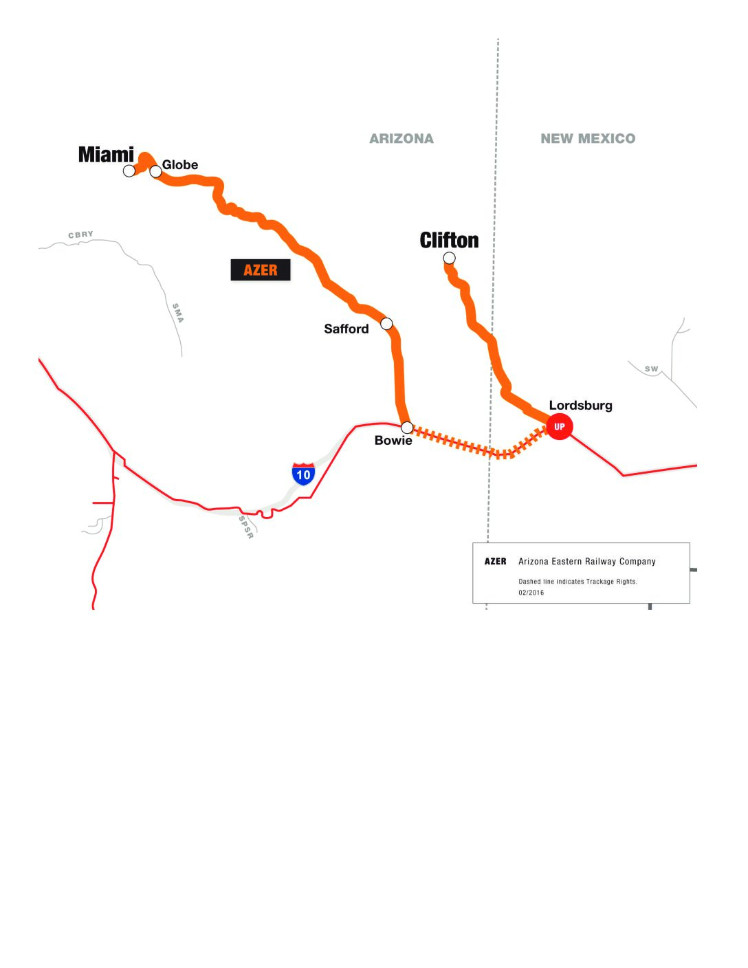 San Diego And Arizona Eastern Railway Map Arizona Eastern Railway – A Genesee & Wyoming Company