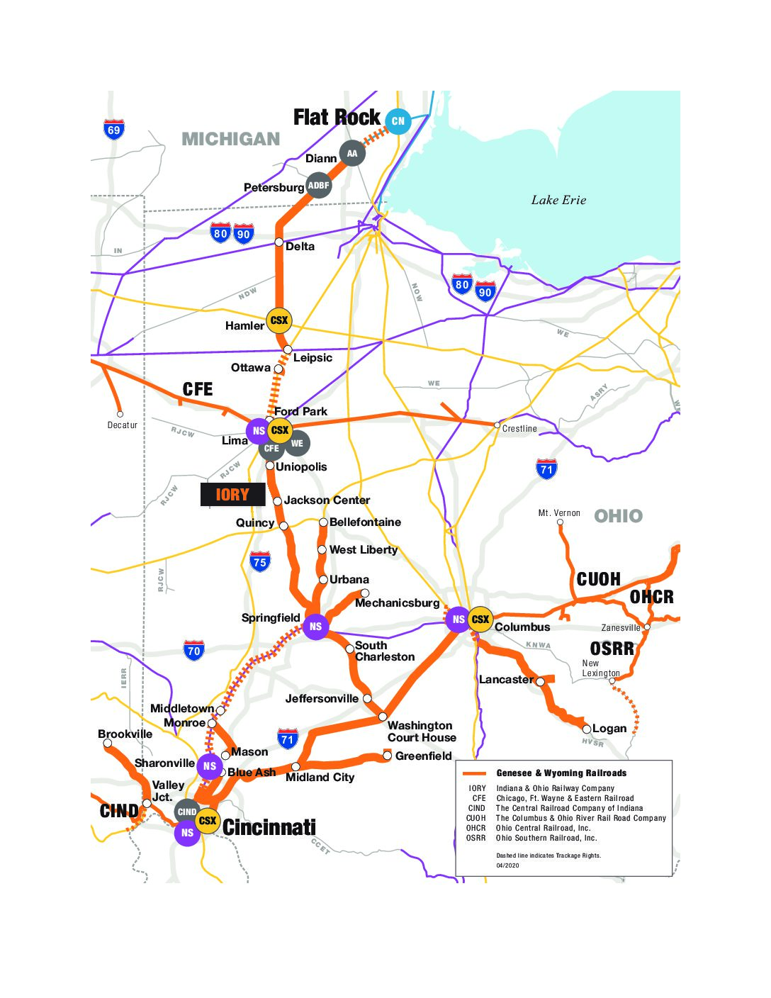 Indiana Railroad System Map